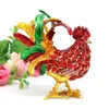 Jewelry Pouches Japanese And Korean Metal Artifact Enamelled Color Rooster Ornament Creative Home Gift Box