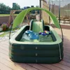 Sandspiel-Wasserspaß 2 1 3 6 3 m Schwimmbad Alberca Große Familienpools Babys Kinder Aufblasbarer Baby-Sonnenschutz zusammenklappbar für Garten 230720