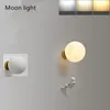 Lampada da parete Moon Nordic Camera dei bambini creativa Camera da letto in rame pieno Comodino Cartone animato Ragazzi e ragazze Sfondo