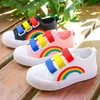 Sneakers Kind Jongen meisje Canvas Haak lus Platte Regenboog Schoenen Lente 2023 Vrije tijd Kinderen Antislip Comfort Schoen Peuters Tennisschoenen 230720