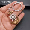 European and American Compass Keychains for Man Anchor Key Chains House Gift for Friend