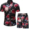 Men s Hoodies Sweatshirts Summer Set Men Shorts Floral Print Hawaiian Shirt and Beach Wear Holiday Clothes Vocation Outfit Male Two Piece 230721