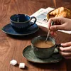 カップソーサーヴィンテージ日本のセラミックコーヒーカップとソーサーセットハンドルベース付きの家庭用飲酒製品を排除する
