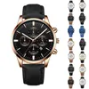 Montres-bracelets Hommes Montre À Quartz De Luxe Sport Étanche Chronographe Lumineux Date Homme Montre-Bracelet D'affaires En Cuir Hommes Montres Horloge