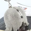 Kobiety Diamentowe sprzęgło wieczorowe torba ślubna okrągła kulka kryształowe torby Tassel Torebka moda torebka lśniąca torba crossbody951263s