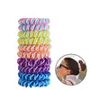 5 5cm Spiral Hair Ties No Crease Elastic Ponytail Holders Phone Cord Traceless Hair Ring for Women Thick Hair343O