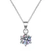 Argent 925 Bijoux Pendentifs Ronds 1 0ct Lab Diamant Collier Classique Six Griffe Pendentif pour Femmes XDZ004225D