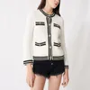 Women's Jackets Genuine Maje Contrast Knit Sweater White