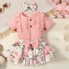 Наборы одежды 2023-06-14 Lioraitiin 0-18M Mabon Girls 3pcs Fashion Short