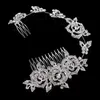 Elegante pettine per capelli rosa lungo con strass forcine per capelli accessori per capelli da sposa gioielli cristalli austriaci fermagli per capelli210e