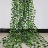 Fiori decorativi Piante Viti Foglie finte Striscianti Ghirlande di edera verde 100 2.4M Decorazione domestica Artificiale