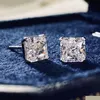 Kolk z kwiatem stadniny 2CT Diamond kolczyki 100% prawdziwe 925 Sterling Sier Biżuteria Obietnica zaręczynowe kolczyki ślubne dla kobiet