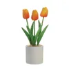 Fleurs décoratives Artificielle PU Sentir Tulipe Décoration Intérieure Créative Bonsaï Plante Simulation Plantes En Pot