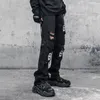 Hommes Jeans Crâne Pantalon De Mode Streetwear Trou Mince Y2k Homme Femme Trendyol Imprimer Coréen Hip Hop Baggy Squelette Pantalon Déchiré