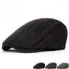 Berets Men Classic Plaid Stripe Sboy Cap для мужского зимнего хлопчатобумажного плита Vintage Gatsbay Hat Irish Outdoor Cabbie Painter