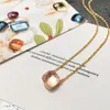 Gold necklace suitable for women's gatherings Candy crystal pendant necklace jewelry