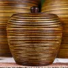 Storage Bottles Wood Carving Box Jar Pottery Decoration Southeast Asian Living Room Snack Cereal Dispenser