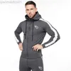 Hoodies voor heren Sweatshirts Heren Gym Fitness Jogger Sport Bodybuilding Hoodies Rits Jas Katoen Casual Trainingssweatshirt met capuchon Herenjack met lange mouwen L230721