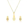 Collana Orecchini Set Ananas tropicale Bijoux Femme Catena in acciaio inossidabile Ananas Ciondolo Donna Frutta Gioielli