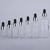 5-100 ml Lege Clear Glass Dropper Flessen Groothandel Met Zilveren Dop Zwart Rubber Top Voor Eye Dropper Aromatherapie dikke Essentie Flessen Bdri