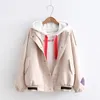 Kids Clothing Outwear PINK Jackets Student Girls Fashion Warm Corduroy Hooded237P