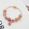 with Original Box Charm Rose Bracelet for Pandora Jewelry Silver Plated DIY Beaded Pendant Lady Bracelet314T