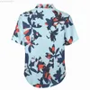 Men's Casual Shirts Fun Flower Print Casual Shirts Retro Floral Vacation Shirt Hawaii Trendy Blouses Men Graphic Plus Size L230721