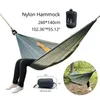 Muebles de campamento ultraligero 380T (20D) hamaca de nailon para acampar al aire libre, columpio para dormir, cama de árbol, silla portátil para jardín y patio trasero