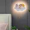 Lampa ścienna LED Pokój dziecięcy Creative Cloud Decoration Boys Dziewczęta sypialnia sypialnia nocna szelf ściągacza bułeczki
