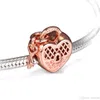 2018 Autumn 925 Sterling Silver Jewelry Love You Lock Rose Gold Charm Beads Fits Pandora Bracelets Necklace For Women Jewelry Maki217L