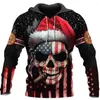 Erkek Hoodies Erkekler ve Erkekler Modaya uygun Hoodie Noel Kafatası Baskı Sweatshirt Sıradan Moda Butik Desen Ceketleri Parti Açık Sokak Giyim