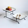 Plates 2 Tier Serving Stand Fruit Rack Cookie Tray Pastry Platter For El Decoration