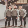2019 nya klassiska mode tweed väster ullsillbens brittisk stil män kostym skräddare smal fit blazer bröllop kostymer för män 631300a