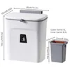 Waste Bins Kitchen Bathroom Toilet Storage with Inner Barrel Wall Mounted Trashcan Cabinet Garbage Rubbish Bin Door Hanging Trash Can 230721