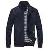 Men's Jackets Fashion Coat Solid Color Stand Collar Simple Jacket Spring Autumn Male Casual Wear-Resistant Long Sleeve Outwear