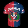 Camicie casual da uomo Dominican Half Half Personalizza il tuo nome Camicia da baseball Camicia da baseball Camicia da uomo stampata in 3D Camicie casual Top hip hop 230720