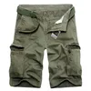 Men's Shorts Army Green Cargo Shorts Men Casual Military Fashion Cotton Multi Pocket Shorts Homme Loose Tactical Short Pants No Belt 29-40 230720