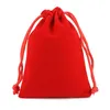 9 12cm3 54 4 72inchvelvet drawstring bag Gift bag Favor Holders Flocked phone bags Jewelry pouches 100pcs Whole274W