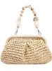 Kvällspåsar Böhmen Kvinnor Bead Weave Straw Big Tote Bag 2023 Summer Travel Beach Handmade Lady Handväska och handväska axel