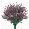 Décoratif Fleurs Couronnes Artificielle Lavande Plante Blanc Rose Violet Vert En Plastique Faux Verdure Maison Jardin Décoration Drop Del Dh4G5