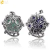 CSJA Vintage Silver Openable Locket Charm Colence Pendants Count Bird Cage круглый натуральный камень шарика шарики для мужчин подарки женщин 237а