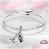 Charms 925 Serling Sier Dangle Beads Beads Traven Travel Girl Home Cup Bear Fit Bracelet Bracelet Diy Jewelry Drod