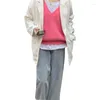 Kvinnorjackor 2023 Spring Autumn Women's Denim Casual Pockets Wild Streetwear Fashionable White Lady Jeans Topps Coat Cl862