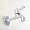 Bathroom Sink Faucets Polished Chrome Brass Wall Mount Mop Faucet Out Door Garden Pool Toilet Single Cold Water Taps Dav165