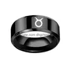 Band Rings 12 Constellations For Wome Man Virgo Cancer Capricorn Sagittarius Leo Pisces Libra Scorpio Stainless Steel Black Couple R Dhclk