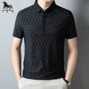 Polo da uomo polo da uomo di alta qualità estiva Seta di ghiaccio da uomo Polo a maniche corte da uomo con frange a righe business casual da uomo polo999 230720