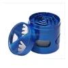 Herb Grinder Tabak Roken Grinders Vier Lagen Aluminium Legering Materiaal 100% Metaal Dia 6M Gemengde Kleur Met Clear Top Venster Licht Dhelm