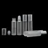 Zilveren deksels Frosted Clear Glass Roller Bottles 10ml Hoge kwaliteit Roll On Bottles met SS Roller voor etherische olie Parfum Huidverzorging Psnfj