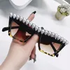 Sunglasses Mosengkw 2023 Fashion Pearl Women Handmade Squared Candy Color Eyewear