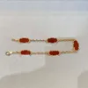 V matériel d'or Luxueux qualité cinq bracelet nature perles de coquillage violet jade rouge agate pour les femmes cadeau de bijoux de mariage ont la boîte WEB 001